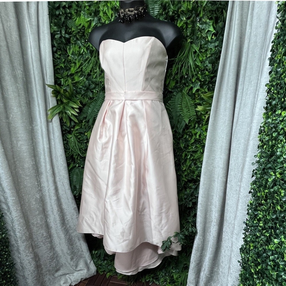 ALFRED SUNG Dress 16‎ Pink Blush Hi Lo Formal Ballgown Women Strapless  NWT 1656